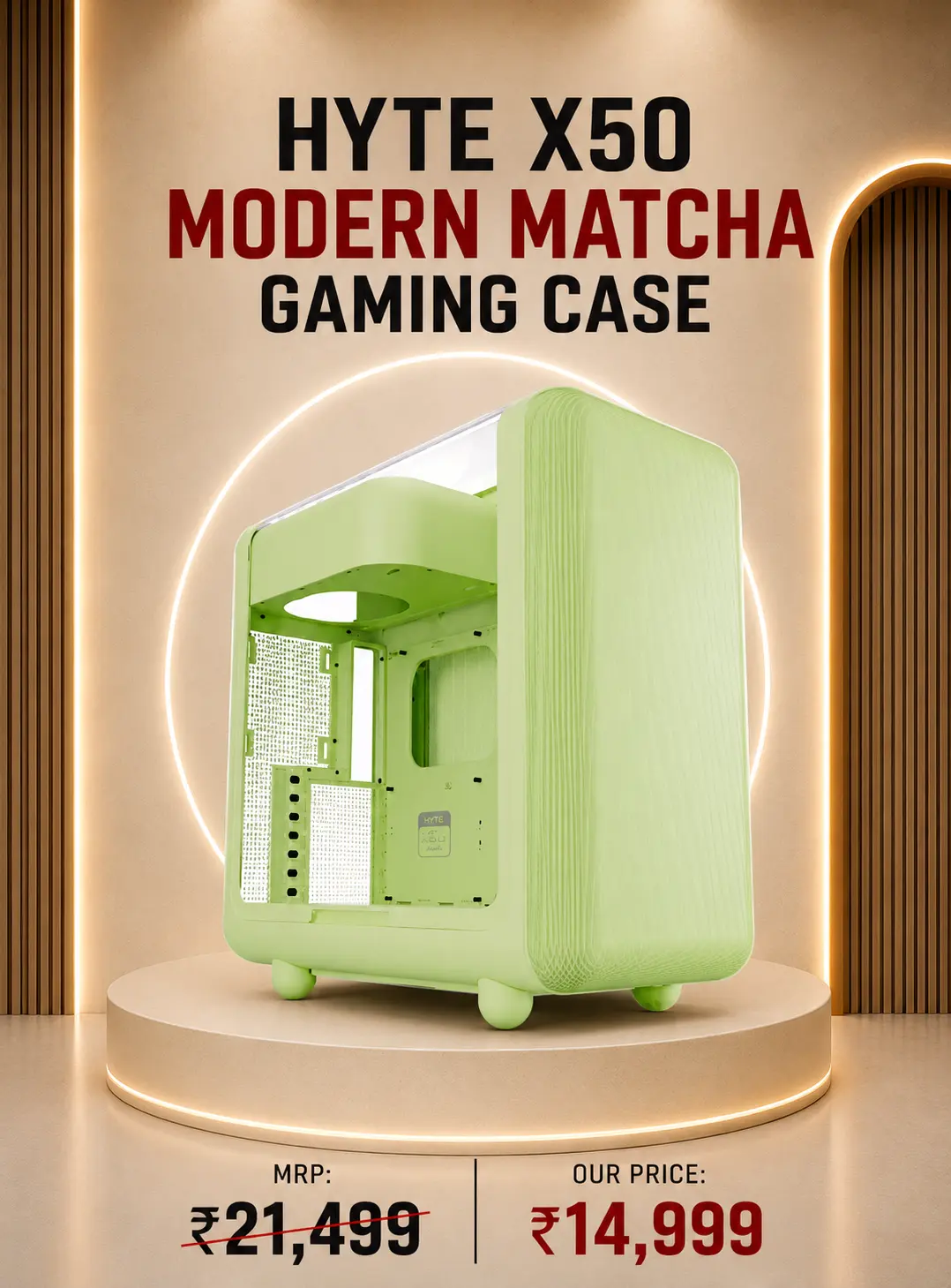 HYTE X50 Modern Performance Matcha Milk PC Gaming Case